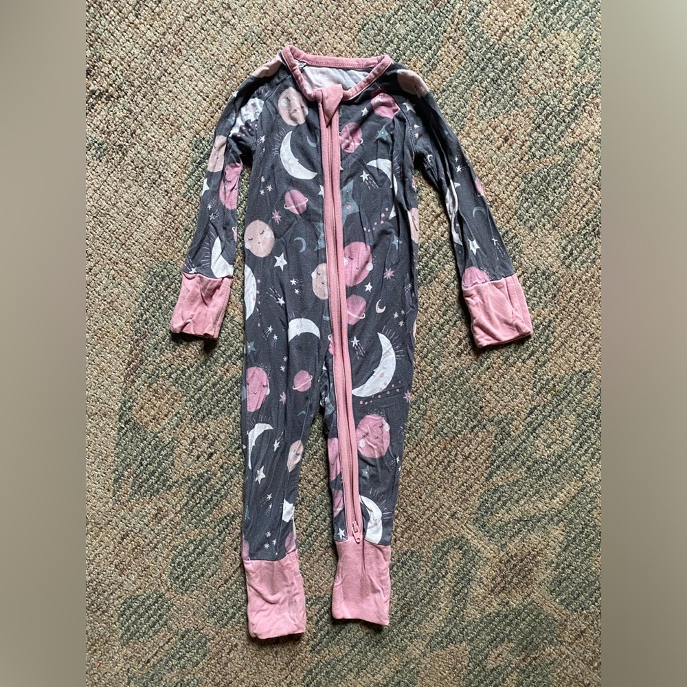 Little Sleepies Pink to the moon and Back Zippy 0-3 month